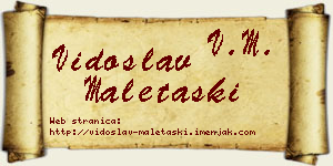 Vidoslav Maletaški vizit kartica